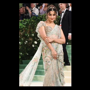 Alia Bhatt stuns in exquisite floral saree at Met Gala