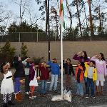 TAMA kids and families salute the Tricolor